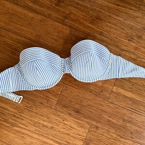 J. Crew Blue Striped Bikini Top